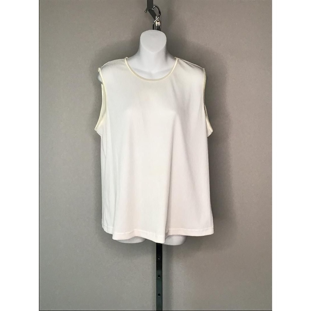 Alia Lot Womens 2 Button Front Shirts 16W & 2 Ribbed Tanks 2X Casual Vacation - Picture 6 of 9